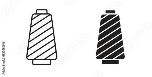 Yarn icons, vector design. Silhouette and stroke icon collection