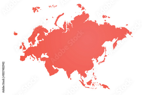 Map of Eurasia, sign silhouette. World Map Globe. Vector Illustration isolated on transparent background. Europe and Asia continent.