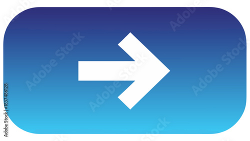 White Right Arrow on a Blue Gradient Background with Rounded Corners Signaling Direction Forward and Progress Digital Interface Element