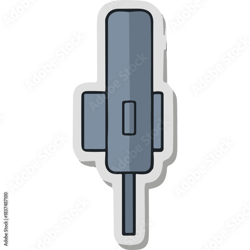 A Gray Vernier Caliper Tool With A Sticker Effect On A Transparent Background Indicating Precise Measurement And Engineering Applications