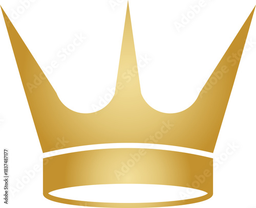 Golden Crown Vector Icon Illustration