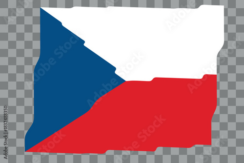 Waving Flag of Czech Republic. Czech national symbol in official colors. Template icon. Abstract vector background. Fluttering effect.