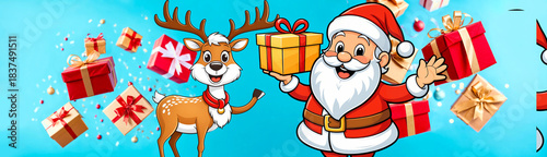 cheerful cartoon santa clau...