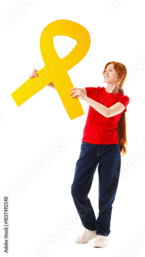 Teenage girl with big yello...