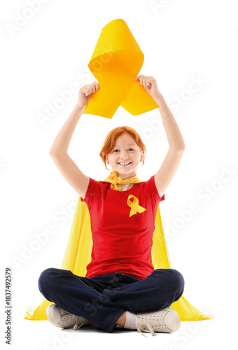 Cute girl with superhero ca...