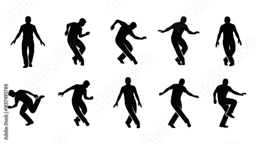 Moonwalk Glide Dance Icon Vector Illustration | Smooth Foot Slide Symbol | Step-by-Step Moonwalk Movement Graphic
