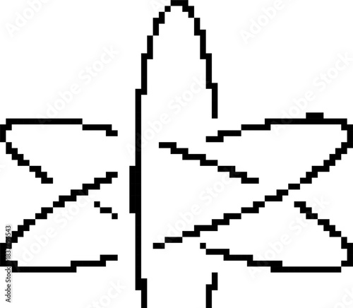 Atheism 8-bit pixel icon. Vector illustration.