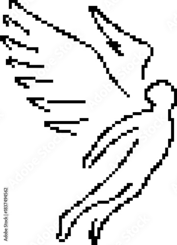 Angel 8-bit pixel icon. Vector illustration.