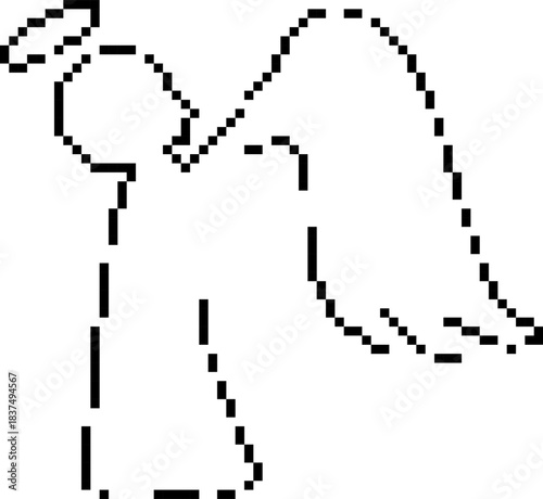 Angel 8-bit pixel icon. Vector illustration.