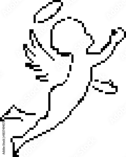 Angel 8-bit pixel icon. Vector illustration.