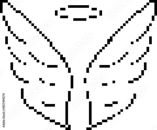 Angel 8-bit pixel icon. Vector illustration.