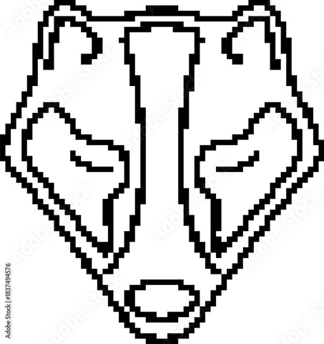 Badger 8-bit pixel icon. Vector illustration.