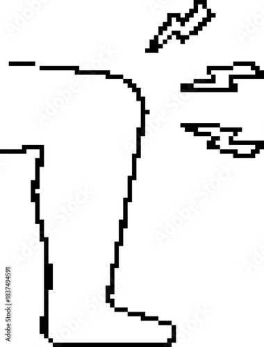 Arthritis 8-bit pixel icon. Vector illustration.