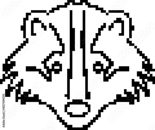 Badger 8-bit pixel icon. Vector illustration.