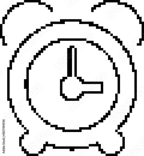 Alarm 8-bit pixel icon. Vector illustration.