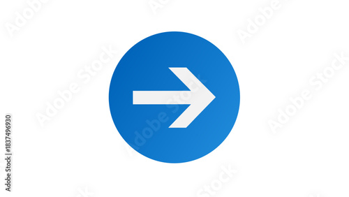 A Simple White Arrow Pointing Right Inside A Solid Blue Circle Against A Complete Black Background Isolated For Easy Use In Digital Interfaces and Presentations