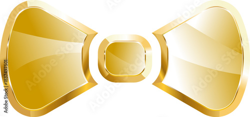 bow tie gold icon. Isolated on transparent background.