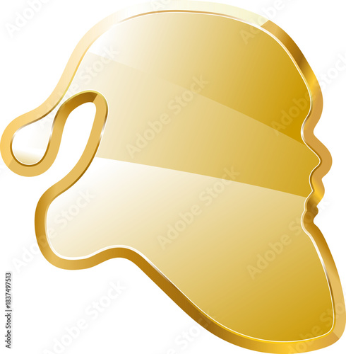 Santa gold icon. Isolated on transparent background.