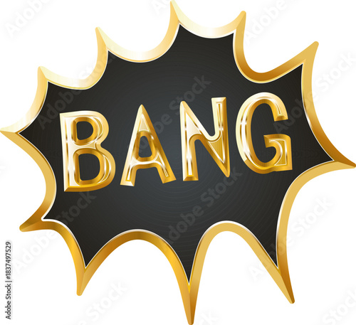 Bang gold icon. Isolated on transparent background.