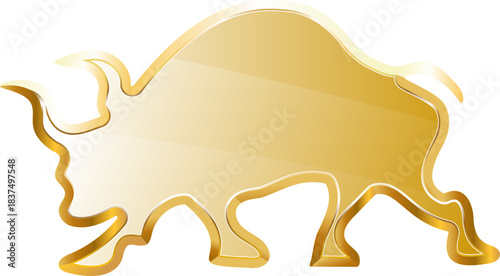 Bull gold icon. Isolated on transparent background.