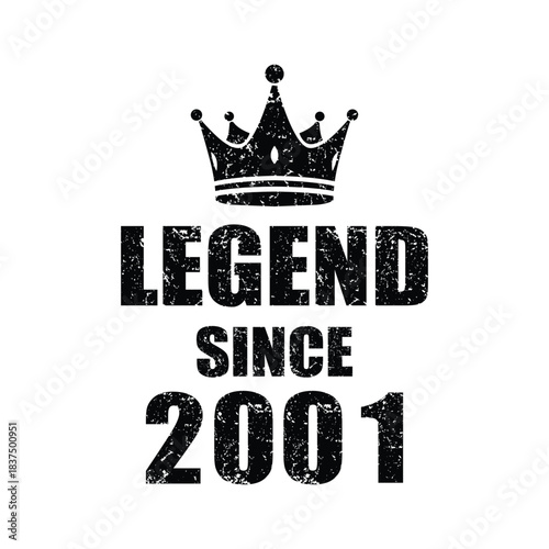 Celebrate 2001 legends with this bold crown graphic, perfect for birthday gifts, milestone celebrations, and personalized apparel designs that honor greatness