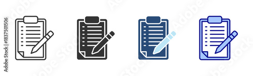 Checklist Icon Set. Designed In Multi Style