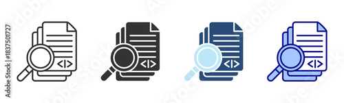 Research Icon Set. Designed In Multi Style