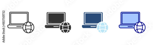 Network Icon Set. Designed In Multi Style