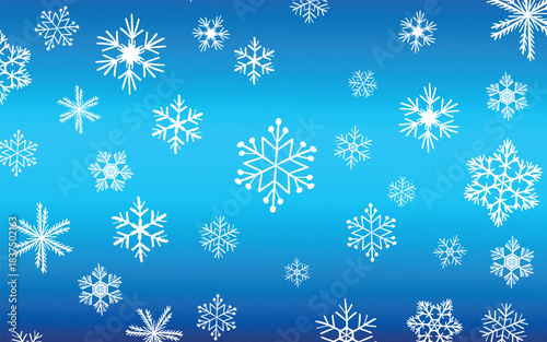 Merry Christmas or happy new year design. Holiday decoration on color background. Greeting vector card, banner, celebration concept with snowflakes. Invitation mock up.