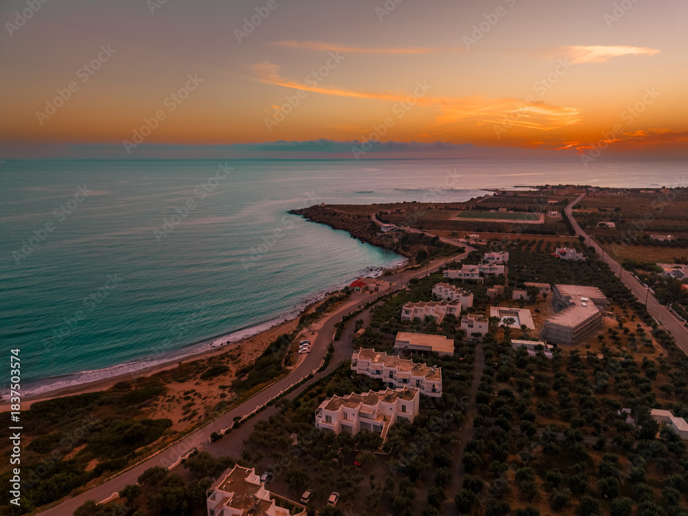 Fototapeta premium Crete - Orthi Ammos beach with huge sand dunes. Sfakia district, region of Chania