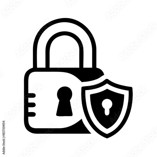 Secure Protection Concept with Lock and Shield Icon for Safety and Security Measures Online