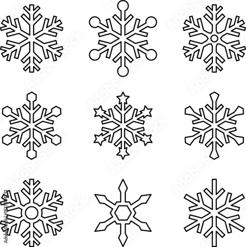 Snowflake Outline Icons