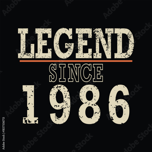 Celebrate your legacy with this bold 'Legend Since 1986' graphic, perfect for vintage birthday gifts and retro apparel designs
