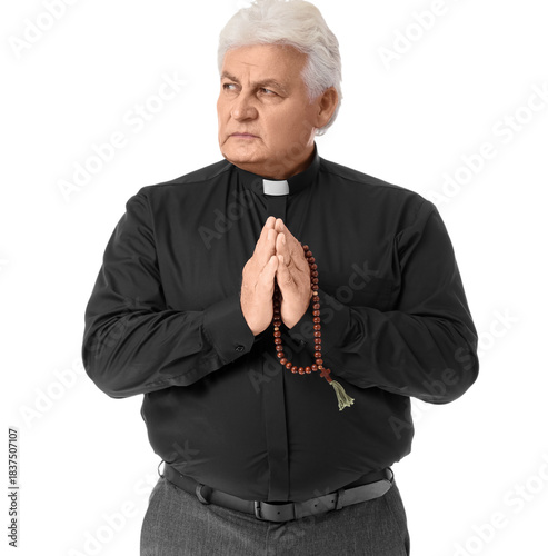 Senior priest in black cass...