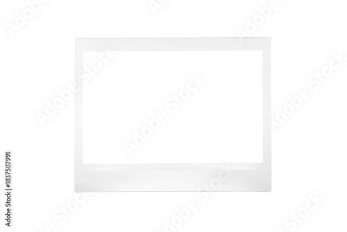 Blank wide horizontal white instant photo frame template