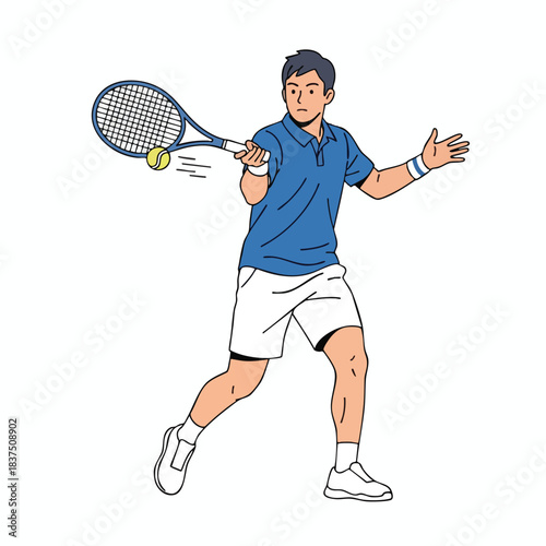 Tennis Player in Action