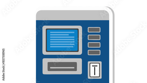 Blue and Gray Vending Machine with Digital Screen Slot and Coin Acceptor