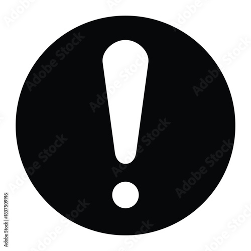 Warning Icon – Exclamation Mark in Black Circle