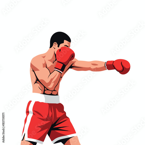 Boxer throwing a punch