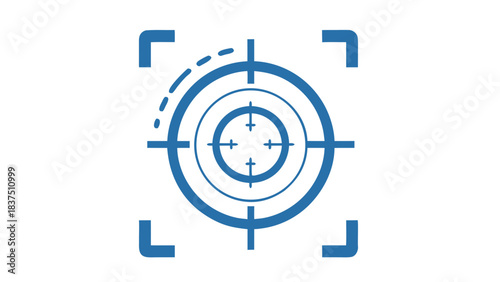 Blue Targeting Reticle Displayed On A Black Background With A Digital Interface And Futuristic Technology Elements Representing Focus And Precision