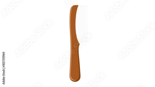 Brown Wooden Comb on Black Background