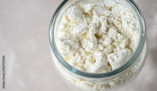 Close up of Whey Protein Isolate Powder 