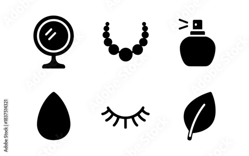 Minimalist beauty and wellness icons in a clean, modern style