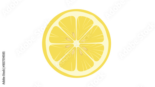 Close Up View Of A Bright Yellow Lemon Slice With Visible Seeds And Segments Against A Stark Black Background Showing A Refreshing Citrus Fruit Healthy Food Concept