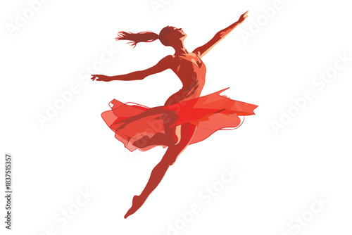 Cinematic moment of a dancer in motionfl isolated