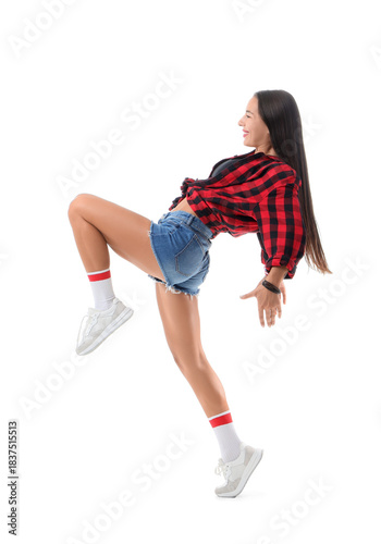 Beautiful hip-hop dancer on...