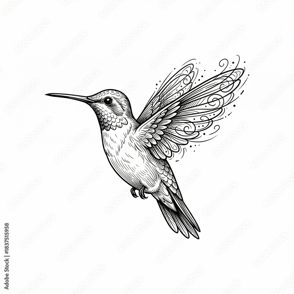 Obraz premium hummingbird in flight vector