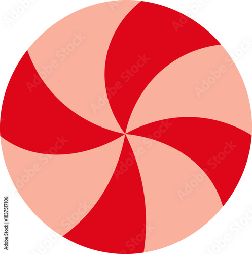 Peppermint Candy Swirl Geometric Cartoon