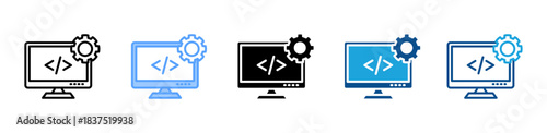 Programming icon set multiple style collection