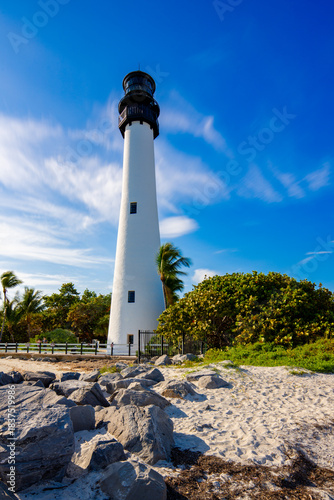 Historic Cape Florida lighthouse built in 1825. Photo taken in 2025 200 years later